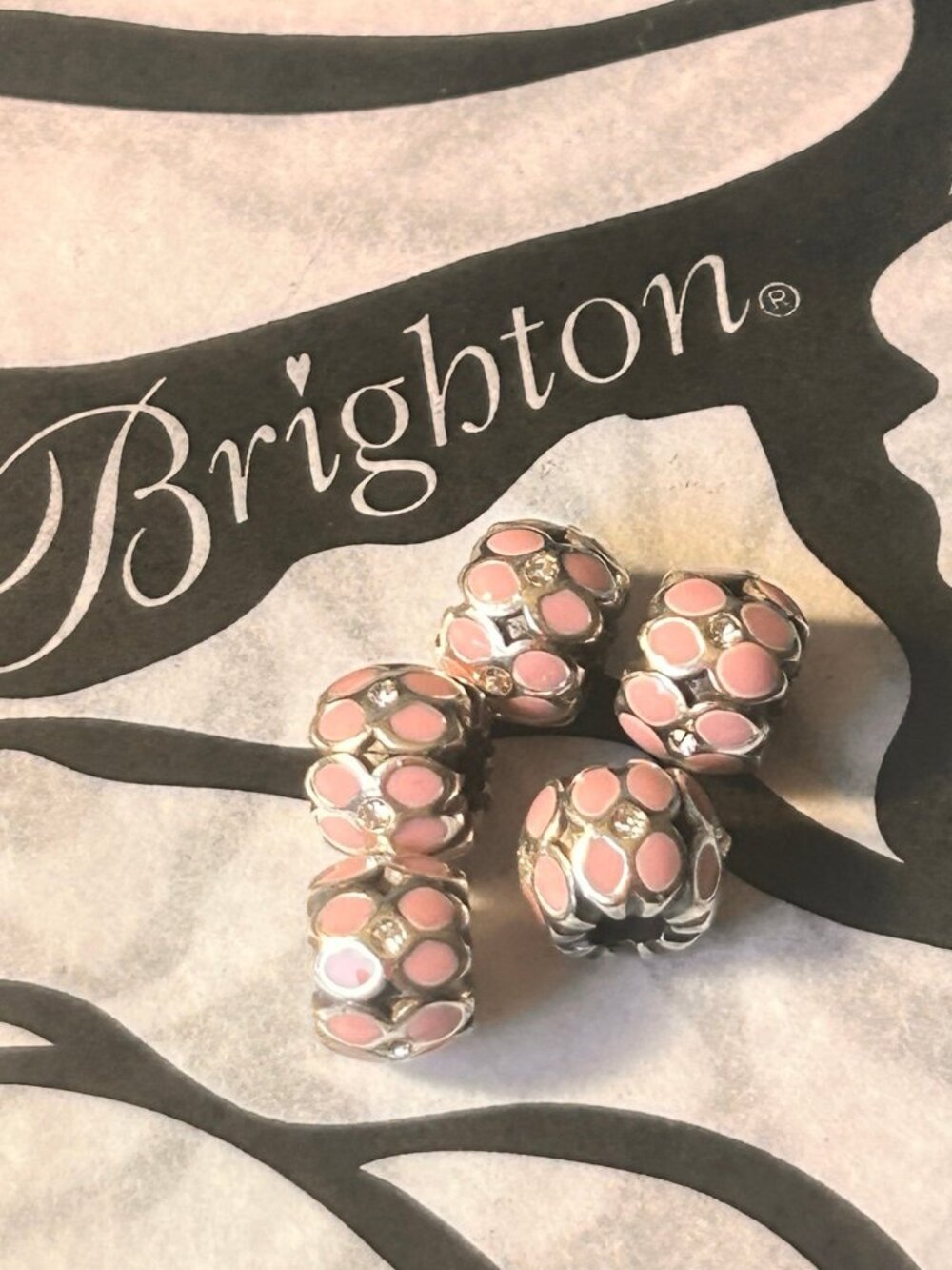 Brighton lot of 5  MINI ring of Flowers Mini Beads  LOT of 5  Pink